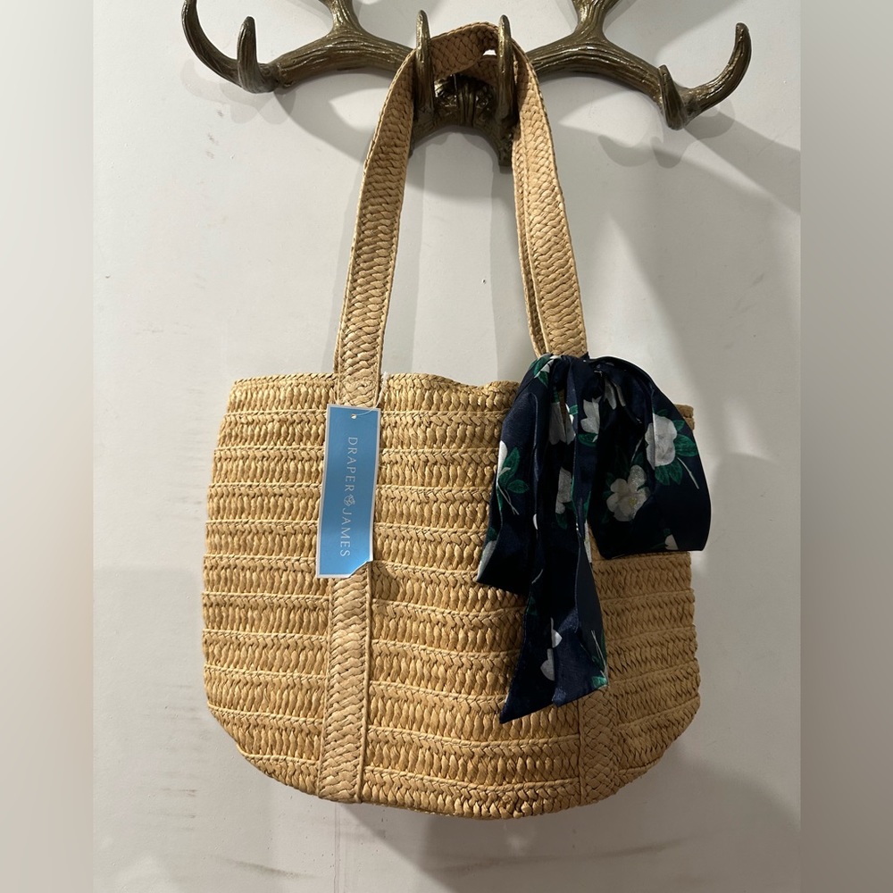 NWT DRAPER JAMES STRAW TOTE BAG